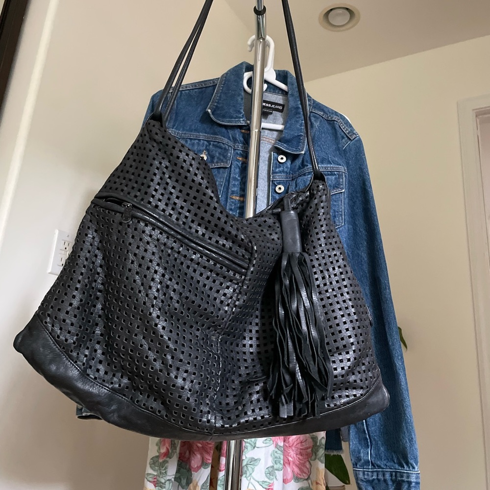 Vintage Boho Black leather Brio Bag